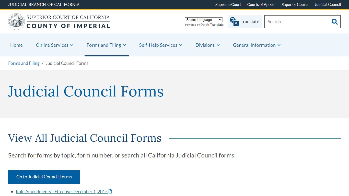 Judicial Council Forms - Superior Court of California